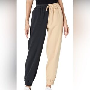 🆕The Drop Two-Tone Black and Tan Sweatpants Size XS